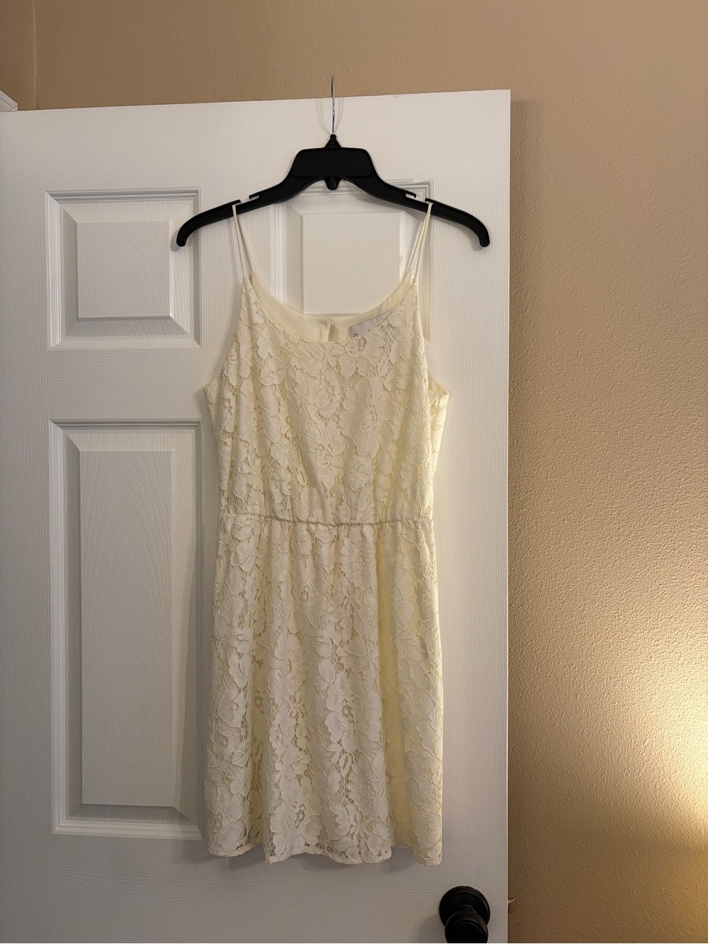 Nordstrom Cream Lace Spaghetti-Strap Mini Dress
